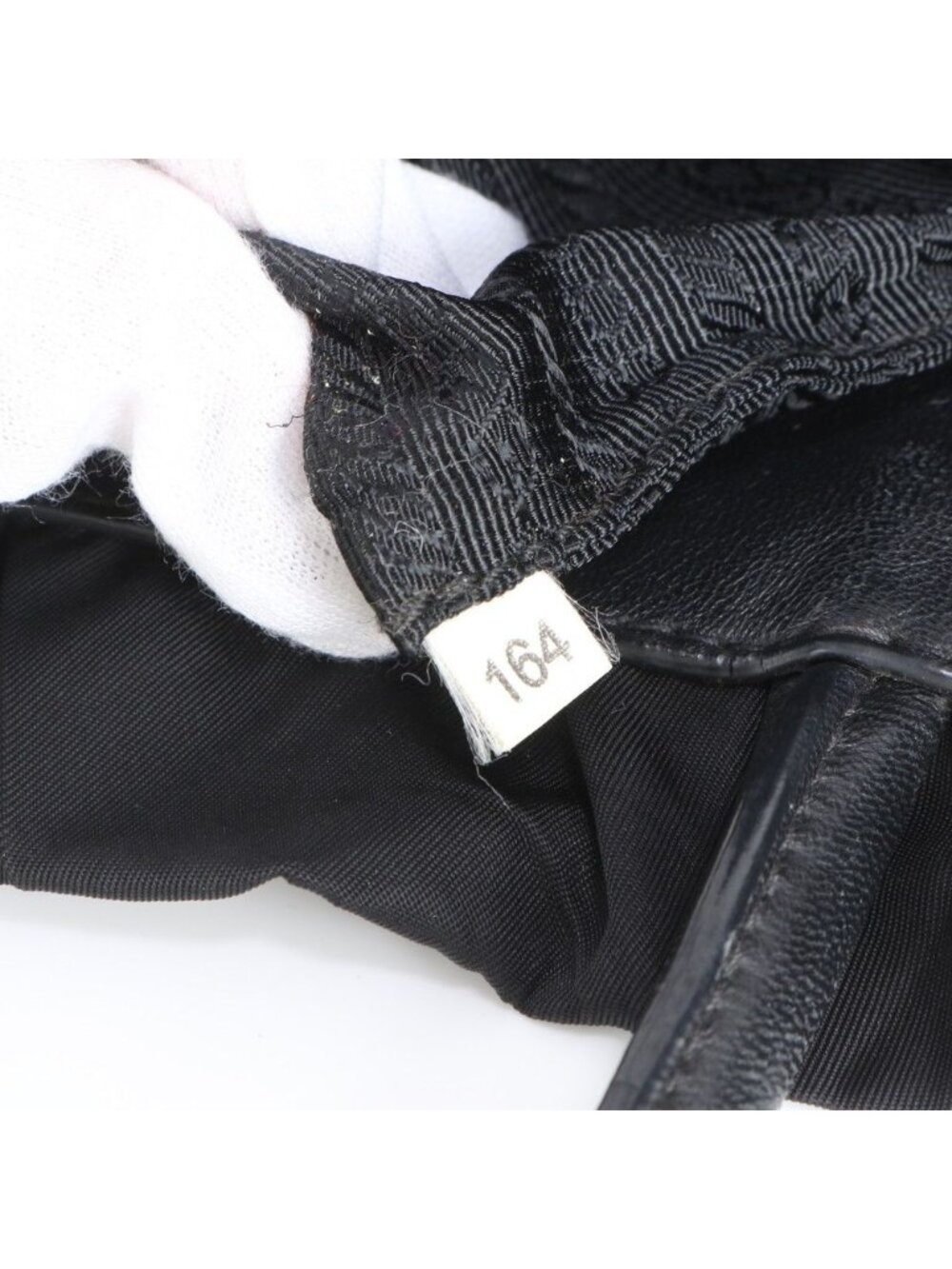 Prada Tessuto Nylon Triangle Logo Leather Tote Shoulder Black - Picture 9 of 10